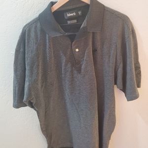 Ashworth golf polo black and gray with sleeve logo